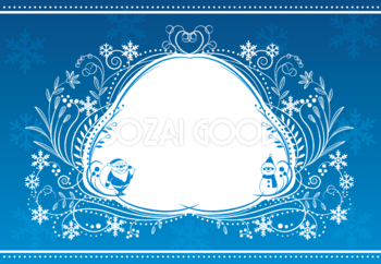 クリスマス(雪の結晶)フレーム飾り枠のオシャレ無料イラスト59292