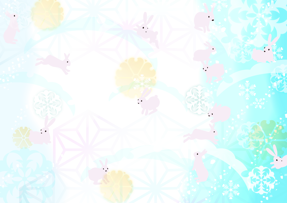 雪うさぎの和風柄の背景イラスト無料画像60009に写真・文字を入れる