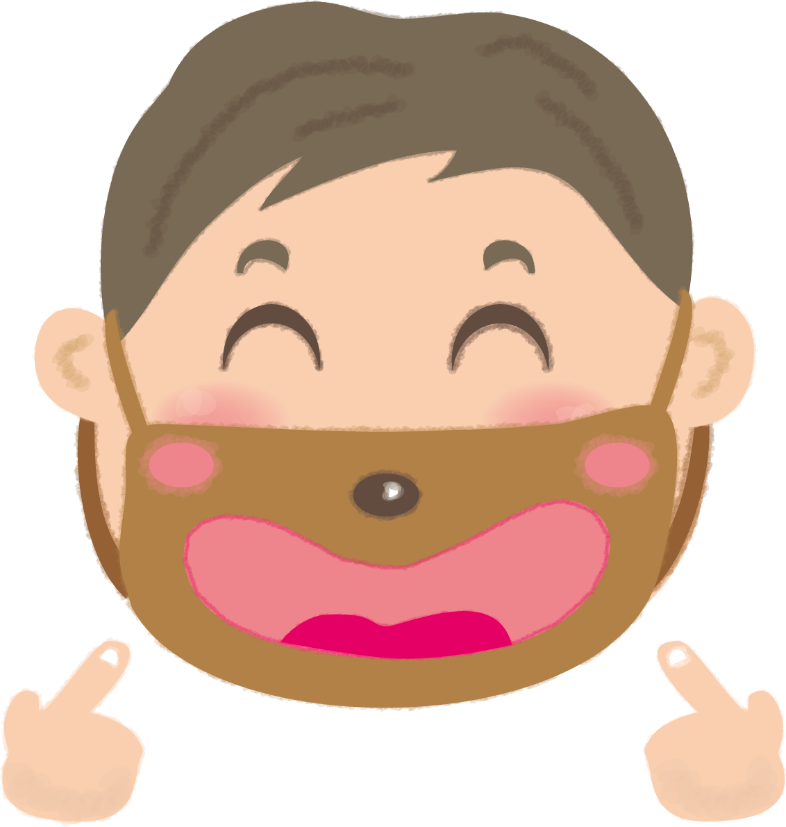 マスクキャラクターの笑顔の無料イラスト61080に写真・文字を入れる