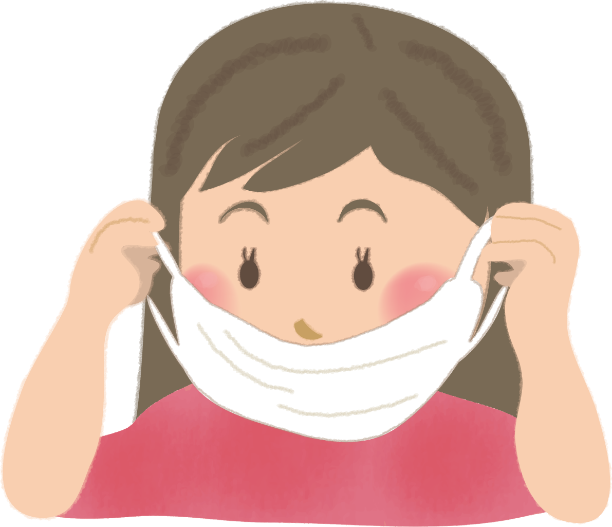 マスクを装着している女性の無料イラスト61088に写真・文字を入れる