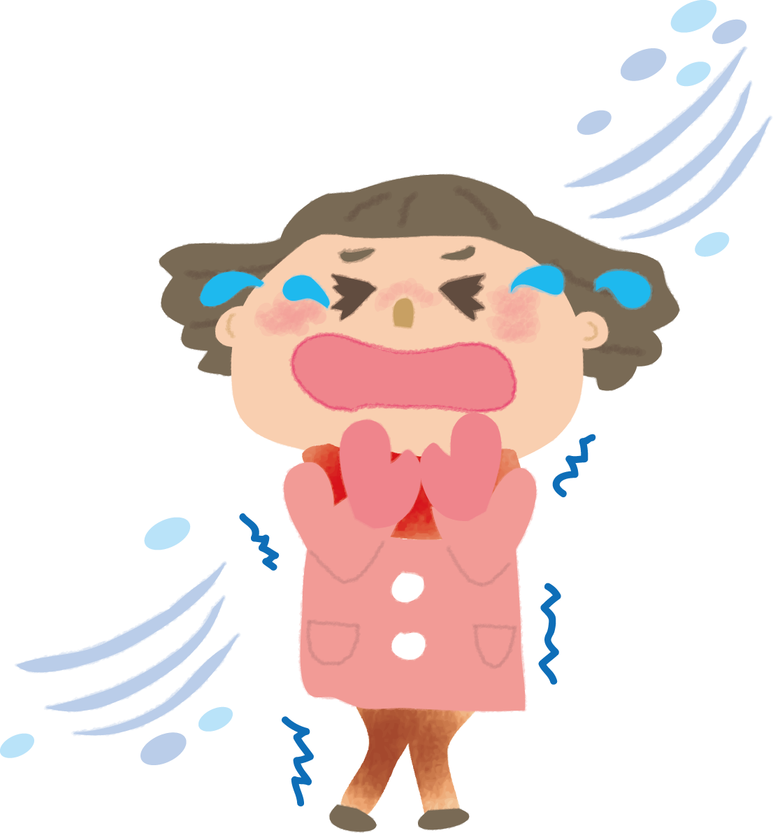 寒さで泣き喚く女の子の無料イラスト61641に写真・文字を入れる
