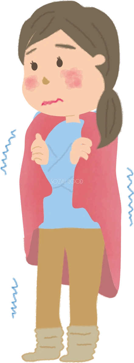 冷え性の女性の無料イラスト61725