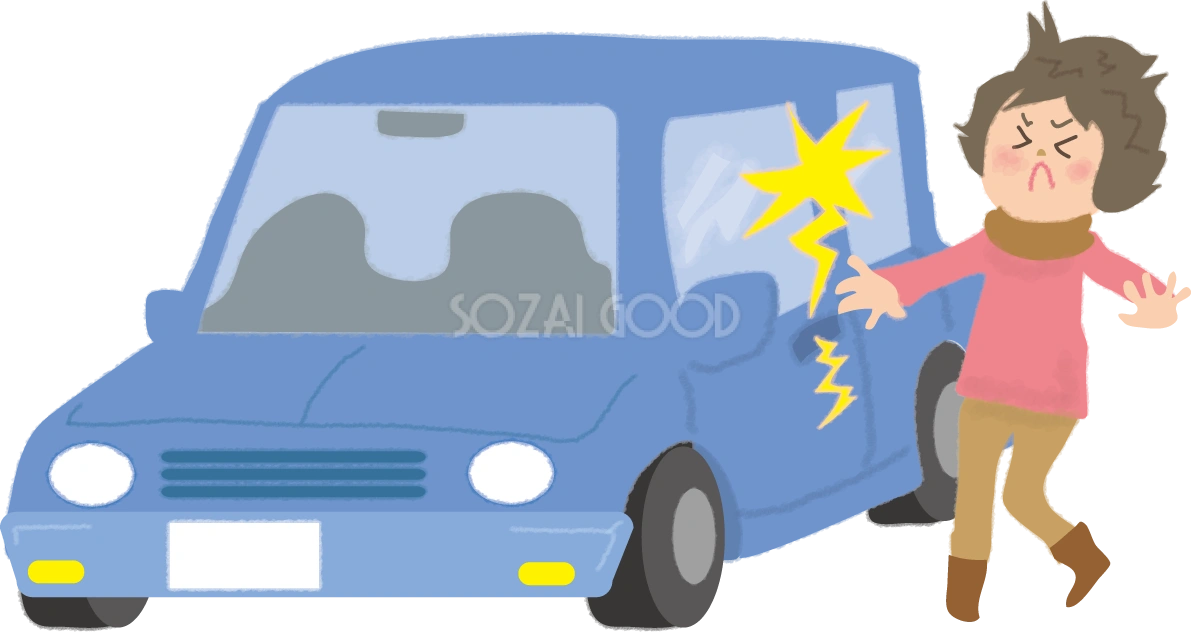 車のドアノブが静電気でイタっ無料イラスト61777