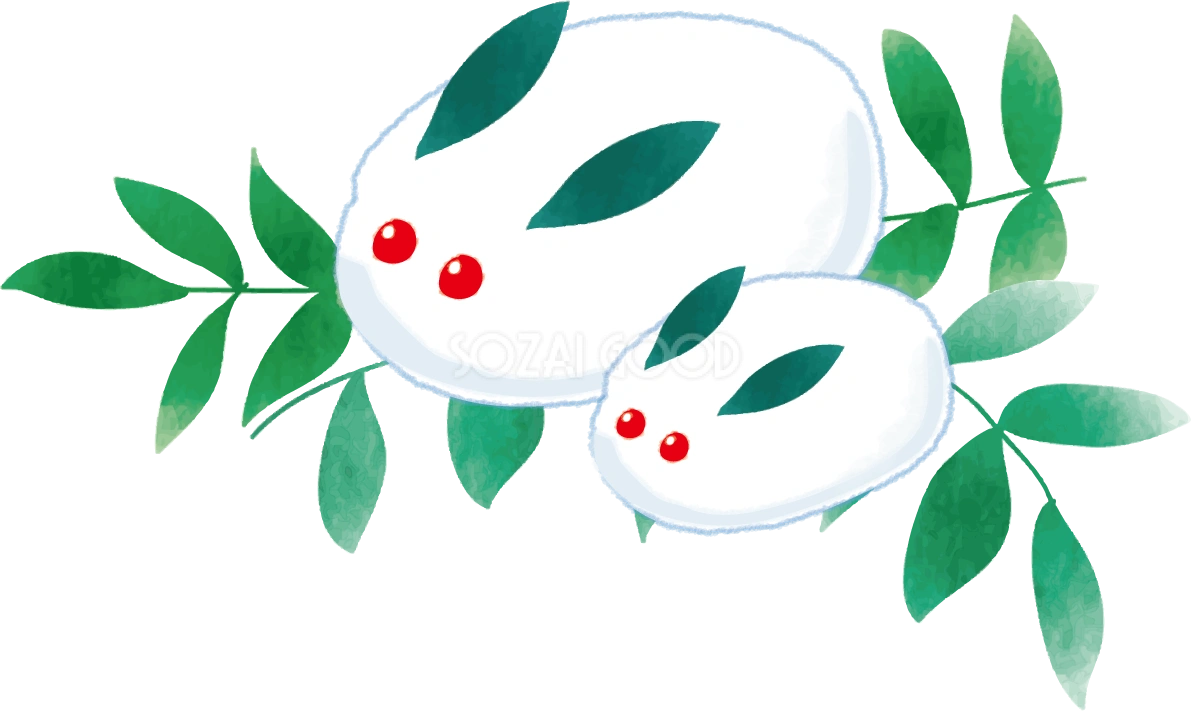 雪うさぎの無料イラスト61789