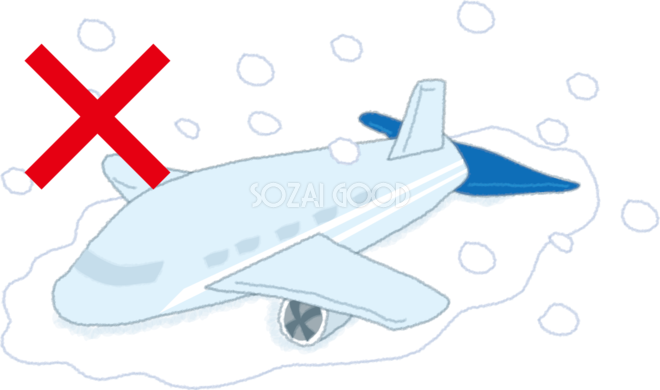 大雪で欠航する飛行機の無料イラスト61809 素材good