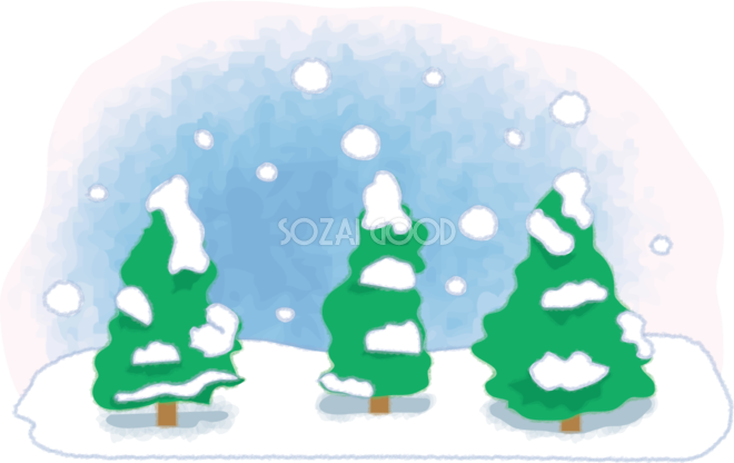 ベスト雪 木 イラスト フリー 最高の動物画像