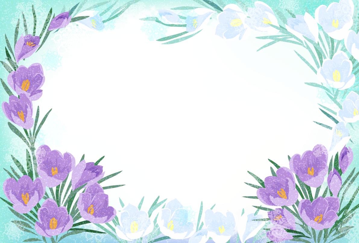 冬の花(クロッカス)フレームイラスト61900に写真・文字を入れる
