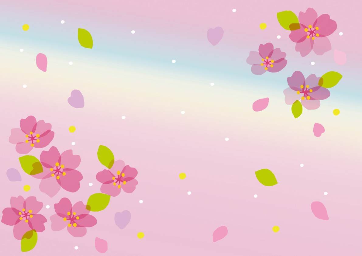 春(桜吹雪)背景無料イラスト62297に写真・文字を入れる