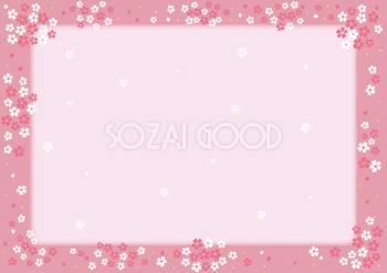 春(小さな桜)フレーム飾り枠の無料イラスト62310