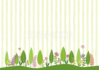 春(抽象的な春の森)背景(緑 グリーン)無料イラスト62314
