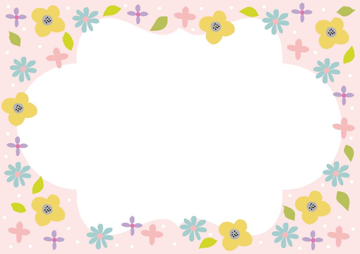 春(抽象的な小花)フレーム飾り枠の無料イラスト62318に写真・文字を入れる