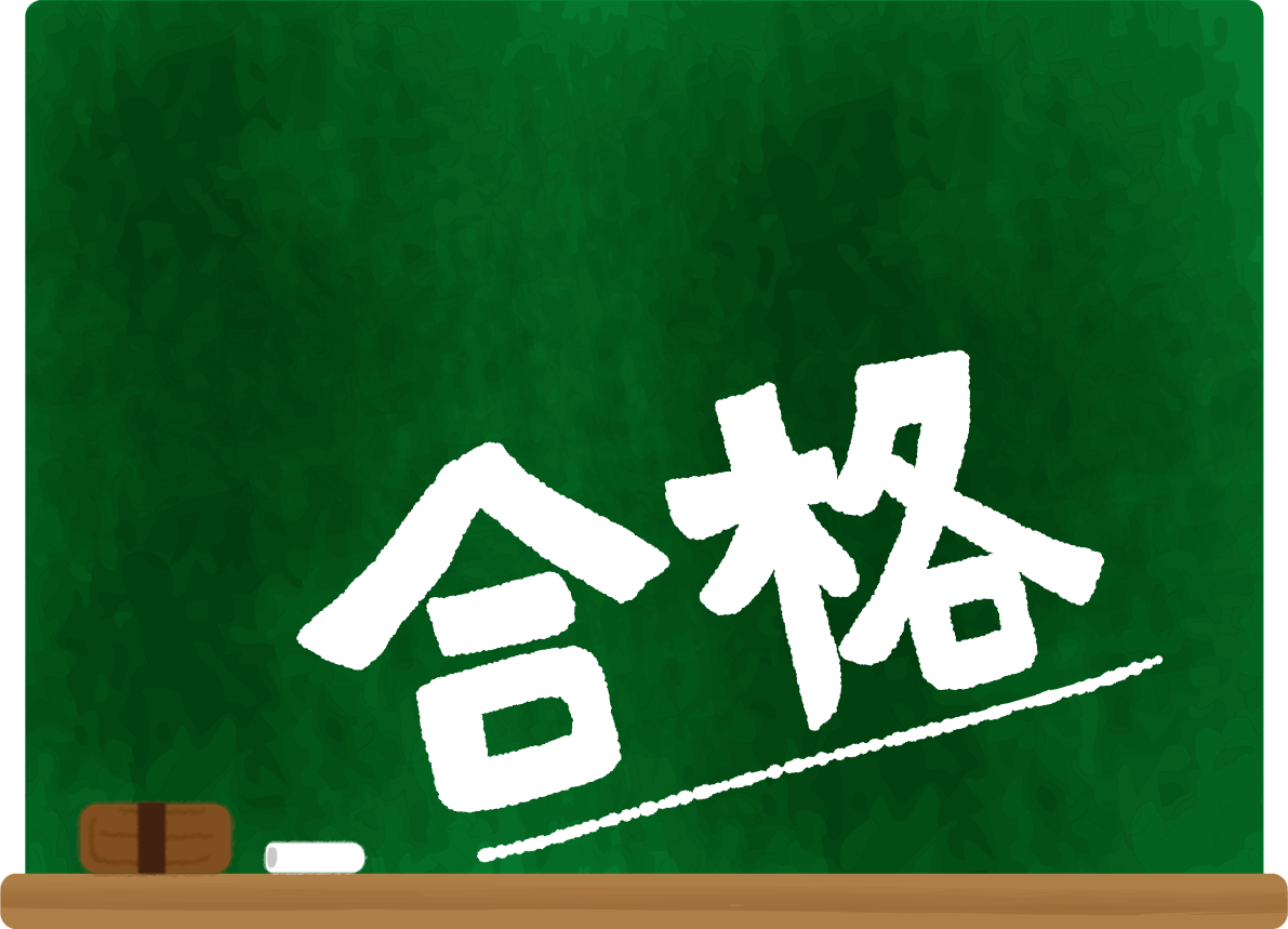 黒板に○○合格の無料イラスト63429に写真・文字を入れる