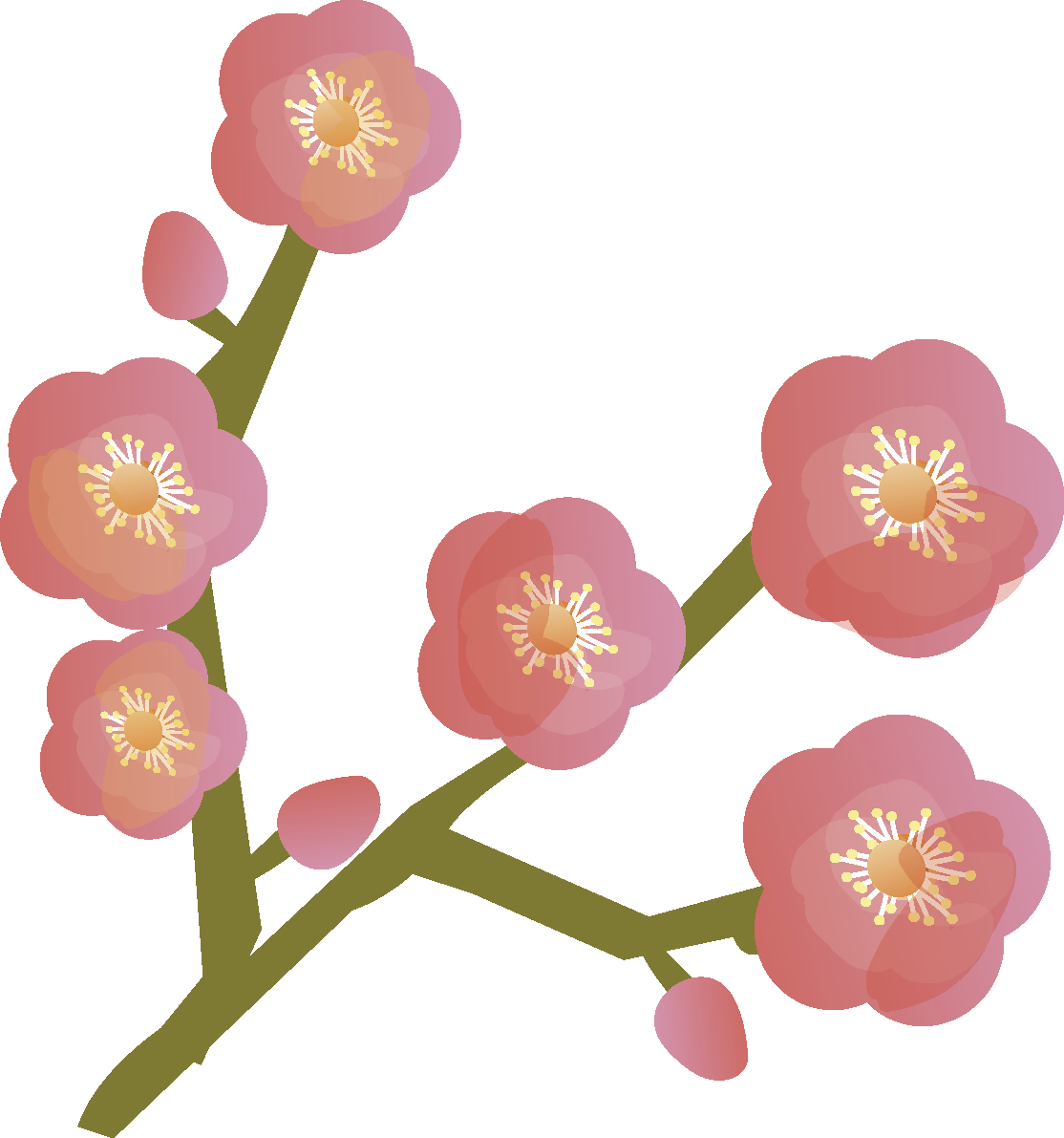 梅の花無料イラスト63697に写真・文字を入れる