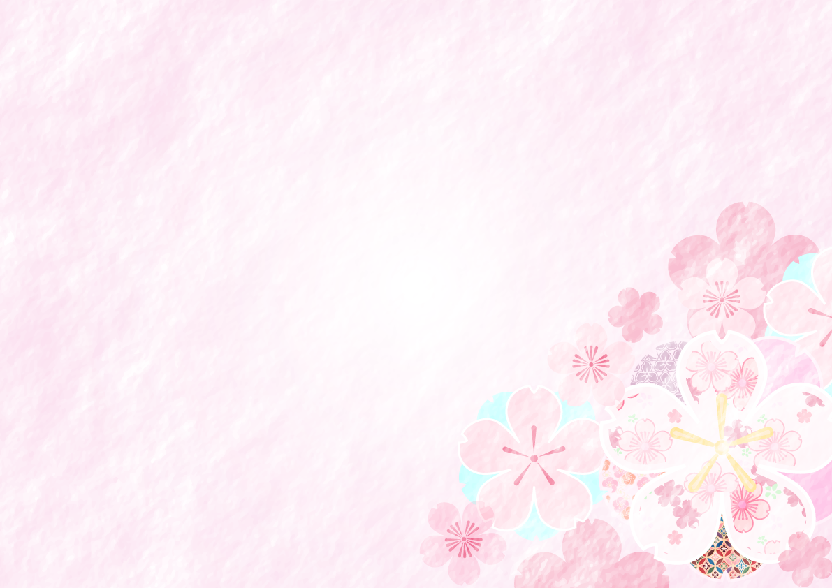 右下に濃いピンクの桜の型がある背景無料イラスト64456に写真・文字を入れる