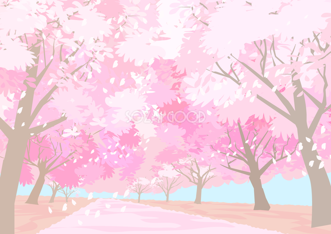 35 桜 風景 イラスト かわいい かっこいい無料イラスト素材集