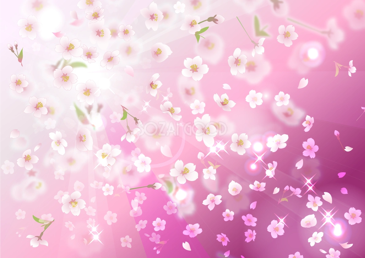 桜の光と幻想的な背景無料イラスト64488