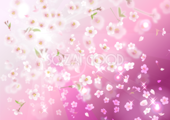桜の光と幻想的な背景無料イラスト64488