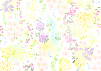 かわいい春の花のパステルカラー背景無料イラスト64500