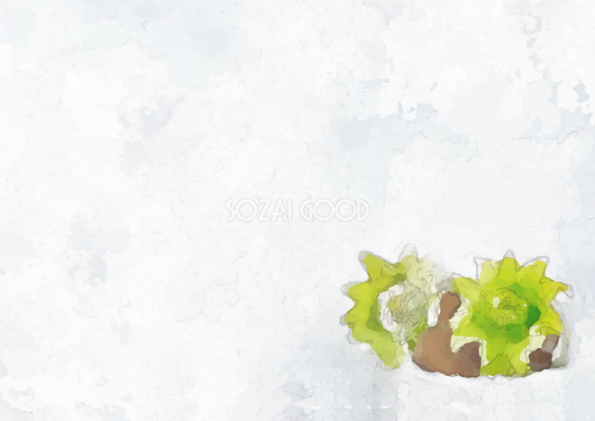 雪の中からフキノトウが芽を出す背景無料イラスト 素材good