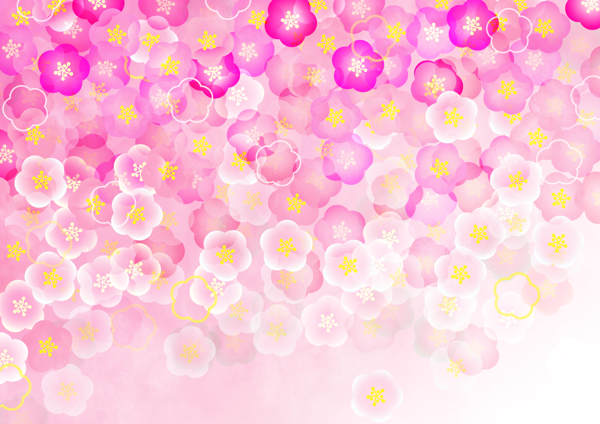 梅の花のおしゃれで綺麗な背景無料イラスト64512に写真・文字を入れる