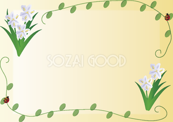 著莪(しゃが) 春(3~5月)花フレーム無料イラスト64702