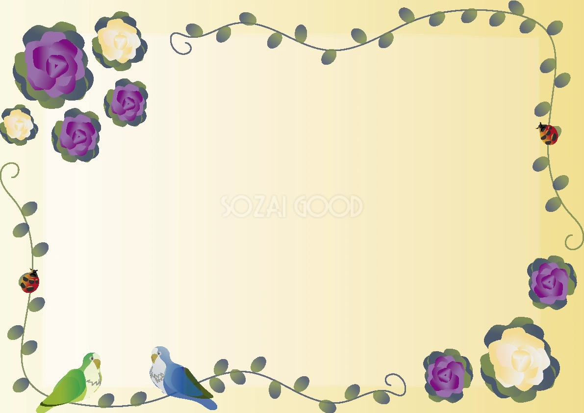 葉牡丹(はぼたん) 春(3~5月)花フレーム無料イラスト64750