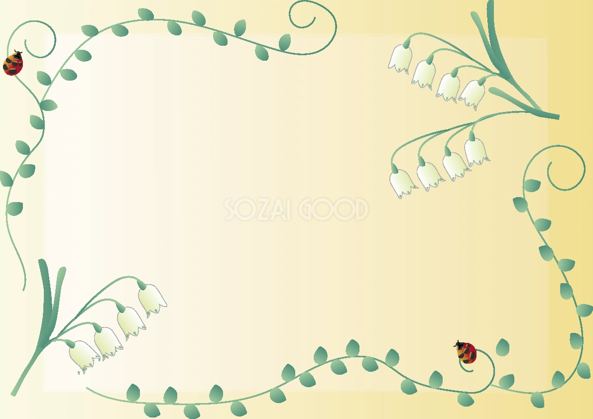 鈴蘭水仙 春(3~4月)花フレーム無料イラスト64754