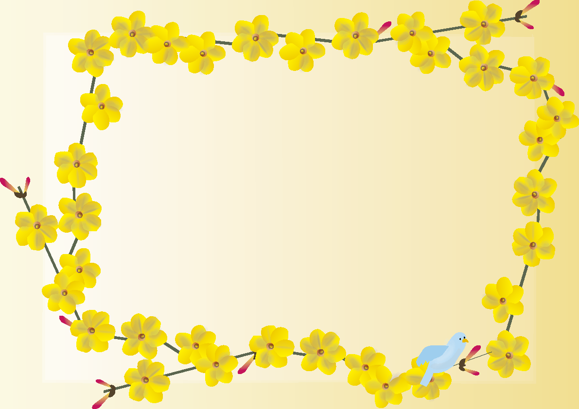 黄梅 冬(1~3月)花フレーム無料イラスト64846に写真・文字を入れる