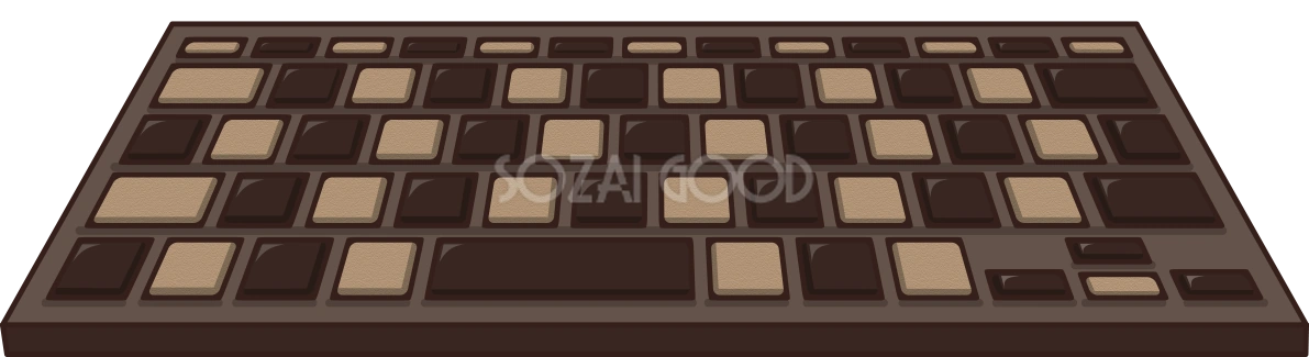 キーボードがクッキーやチョコレートの無料イラスト64997