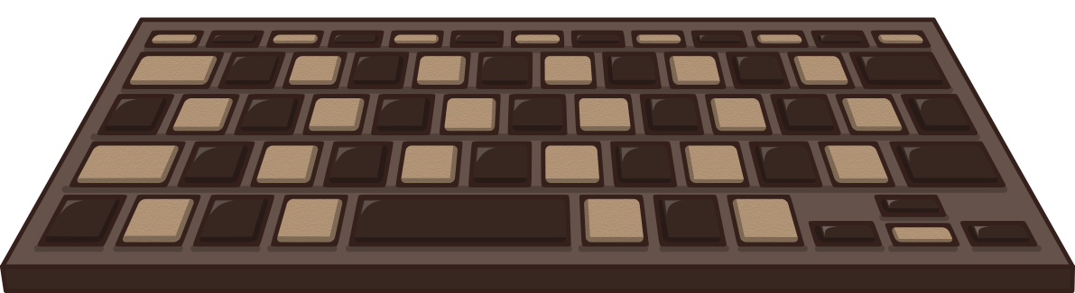 キーボードがクッキーやチョコレートの無料イラスト64997に写真・文字を入れる