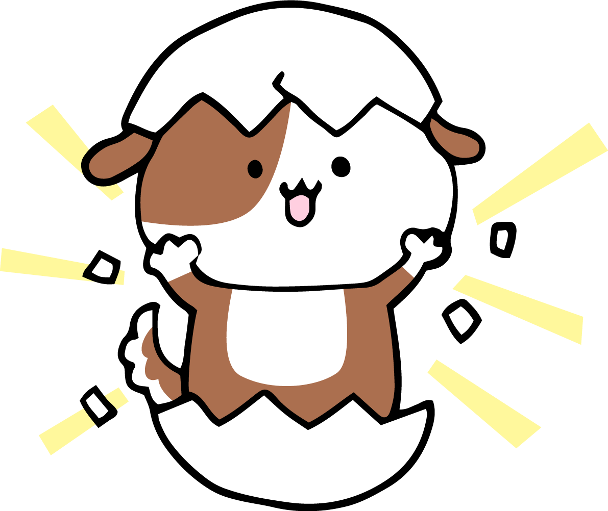 鶏の卵からかわいい子犬が生まれる2018(戌)無料イラスト65307に写真・文字を入れる
