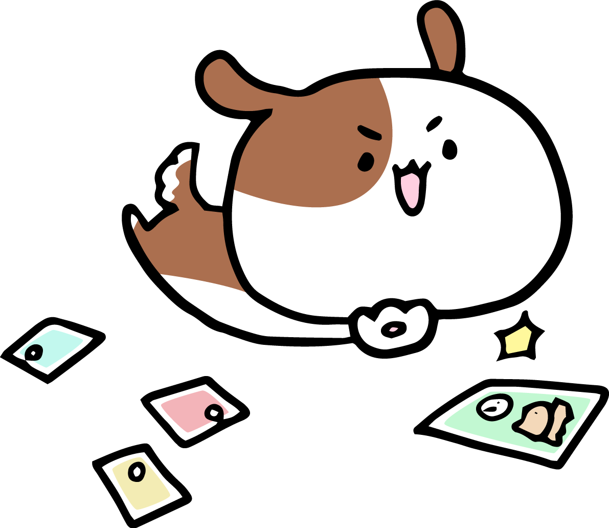 犬のカルタ大会2018(戌)無料イラスト65377に写真・文字を入れる