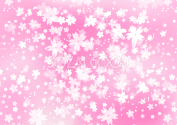 白色の桜の型で花が散る背景無料イラスト65454