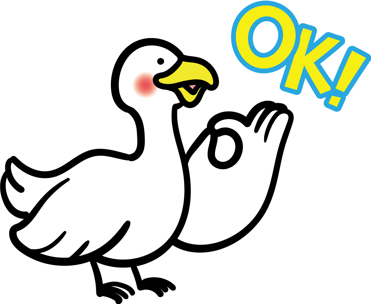アヒルのOK無料イラスト65590に写真・文字を入れる
