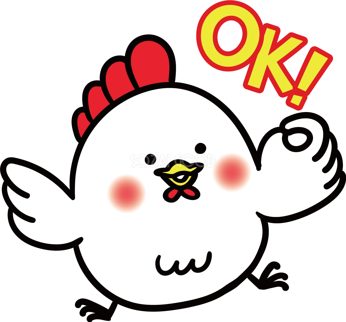 鶏のOK無料イラスト65707