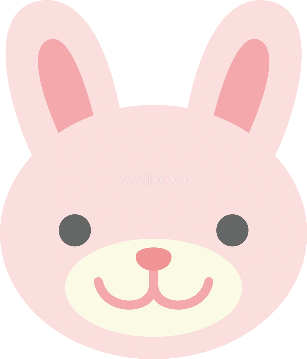 かわいいうさぎ（顔だけお面にも使える）無料イラスト66401