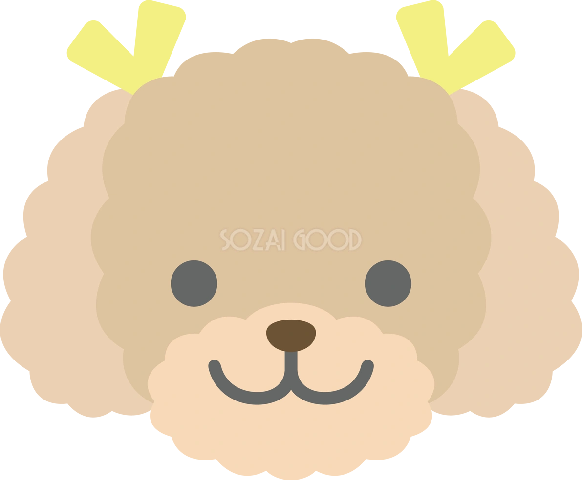 かわいいトイプードル（顔だけお面にも使える）無料イラスト66421