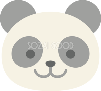 かわいいパンダ（顔だけお面にも使える）無料イラスト66433