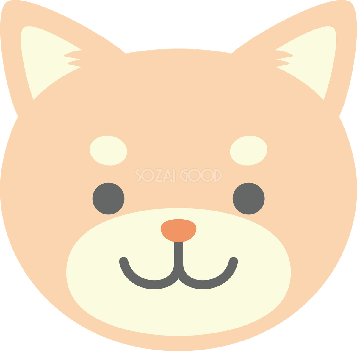 かわいい柴犬（顔だけお面）無料イラスト66445
