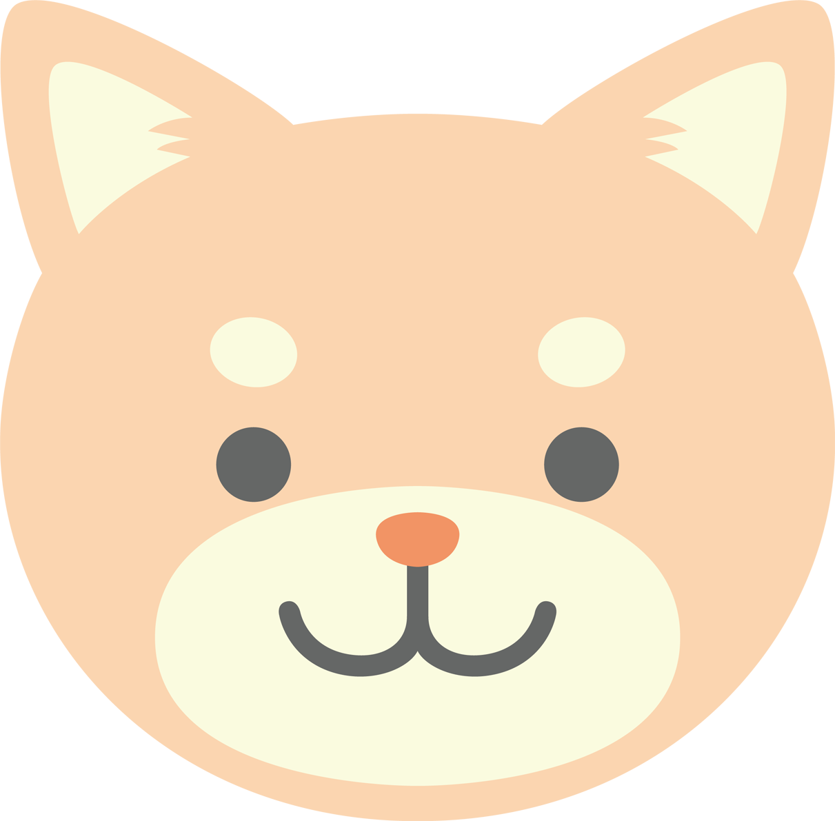 かわいい柴犬（顔だけお面）無料イラスト66445に写真・文字を入れる