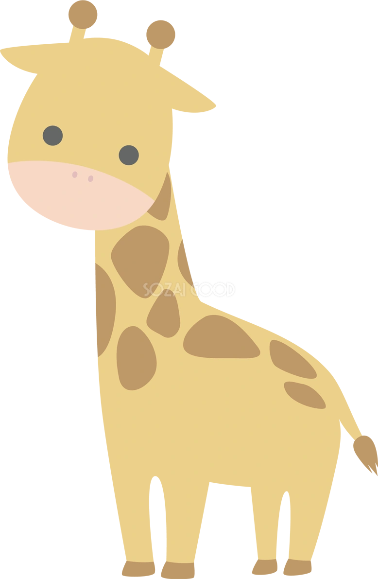 キリン(かわいいポーズ)無料イラスト66457