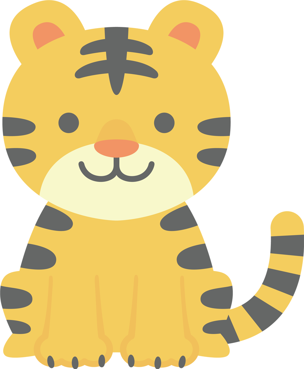 トラ（かわいいポーズ）無料イラスト66465に写真・文字を入れる