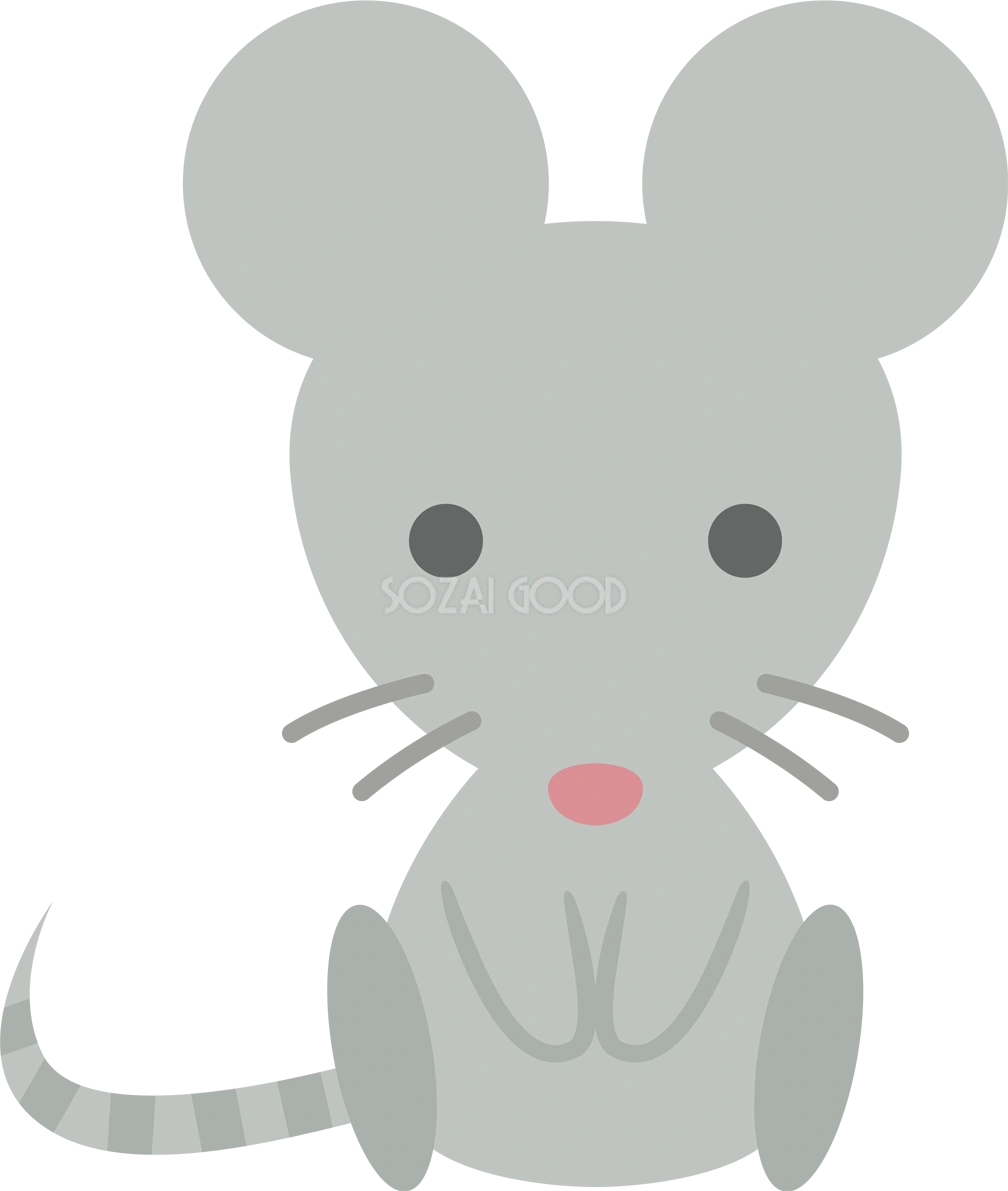 ねずみ(かわいいポーズ)無料イラスト66469