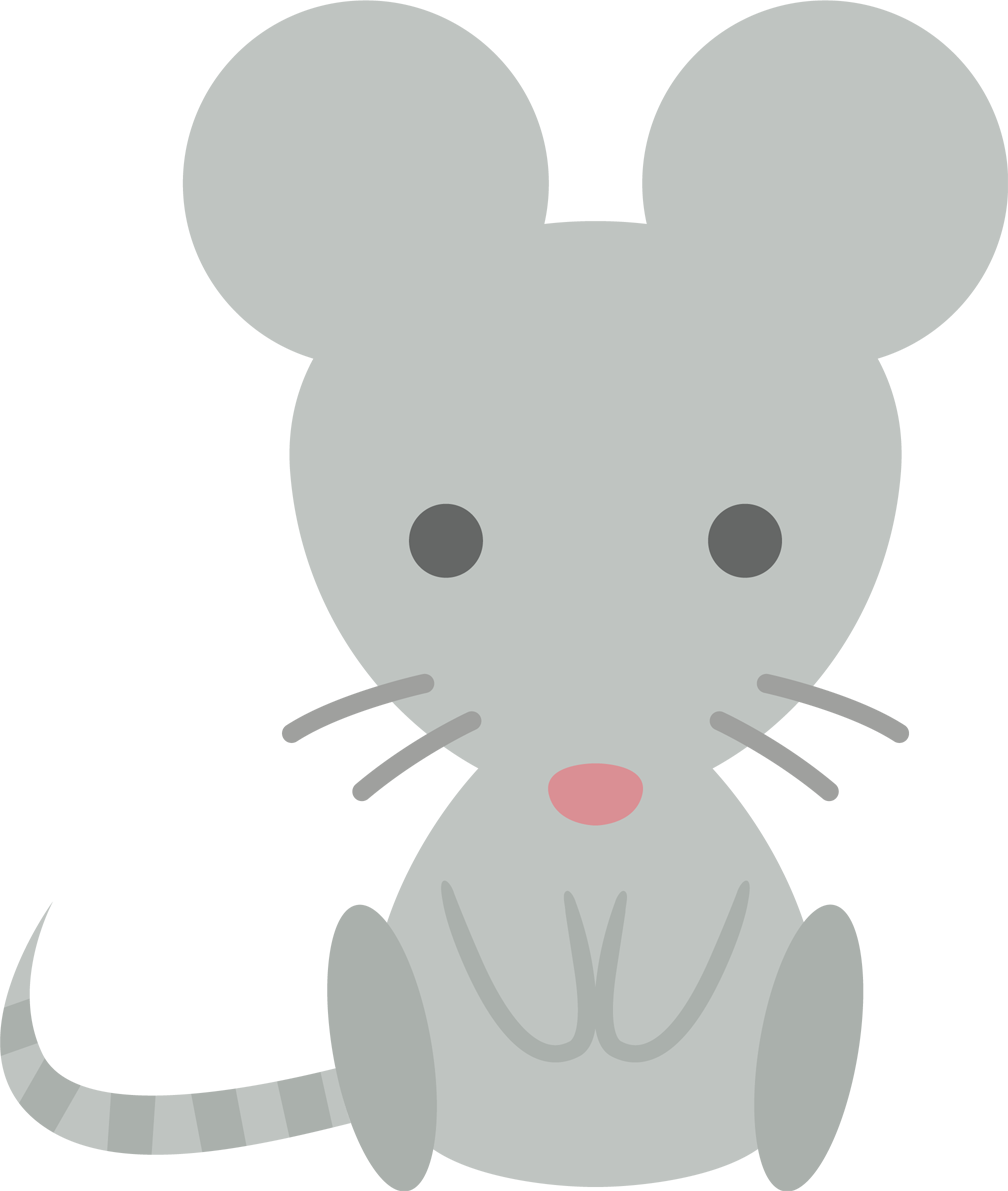 ねずみ（かわいいポーズ）無料イラスト66469に写真・文字を入れる
