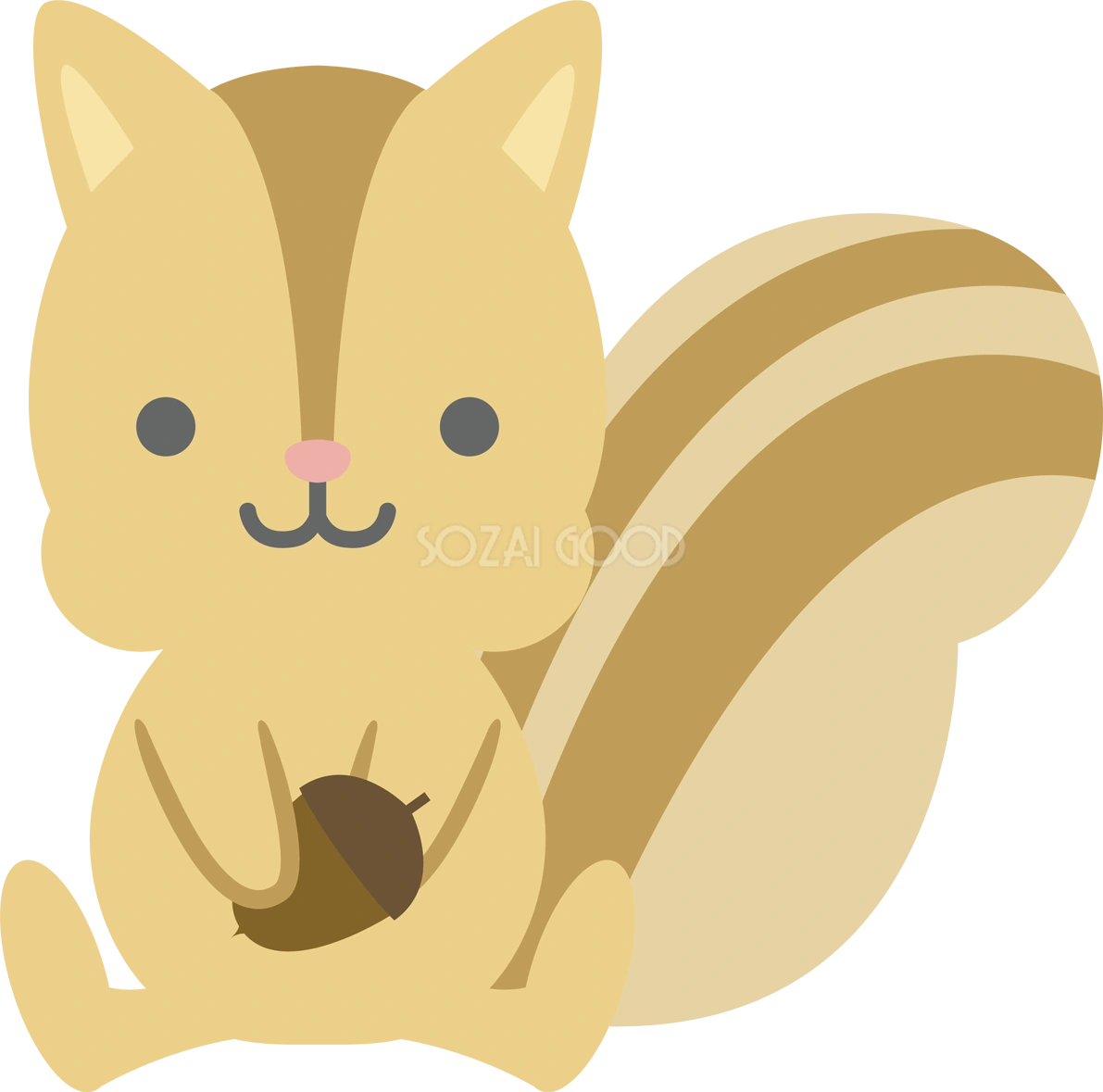 リス(かわいいポーズ)無料イラスト66481