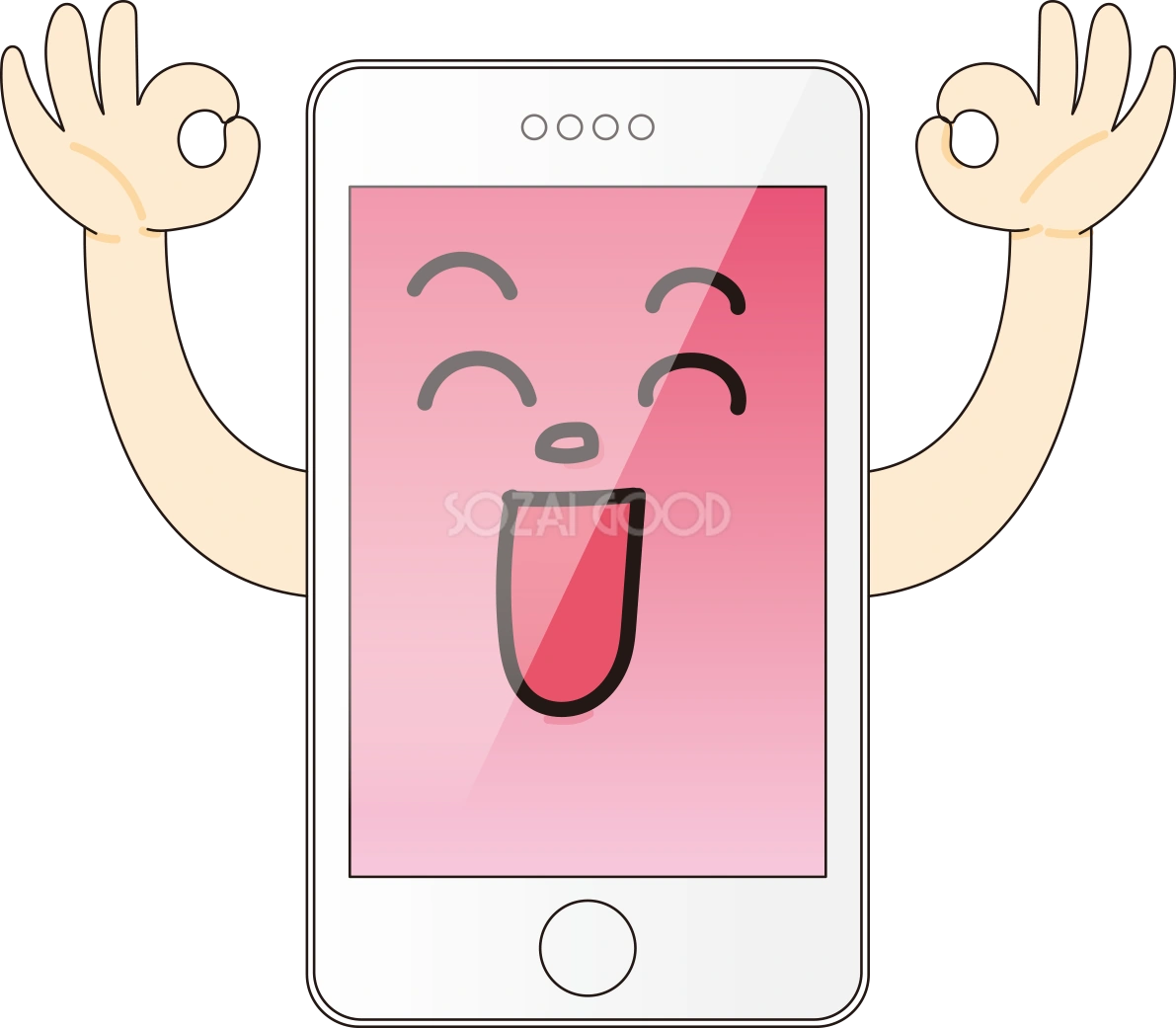 OKポーズのスマホ無料イラスト66636