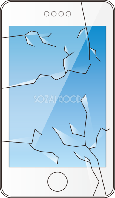 スマホの画面がバキバキにひび割れている無料イラスト 素材good