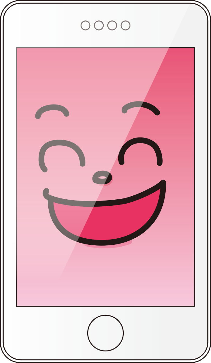 笑うスマホ無料イラスト66728に写真・文字を入れる