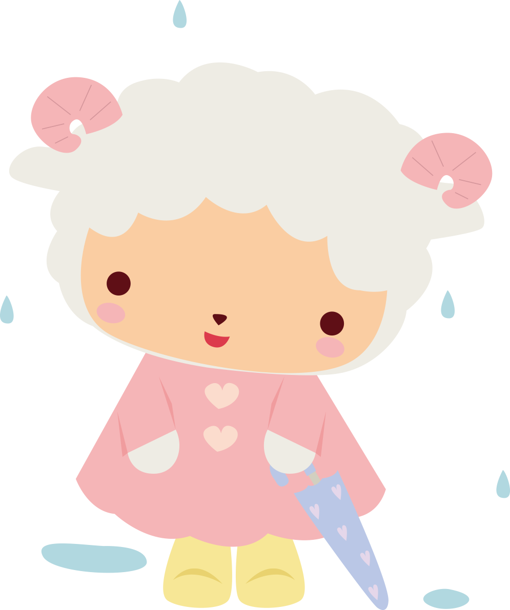 羊 梅雨・傘 かわいい動物無料イラスト67458に写真・文字を入れる
