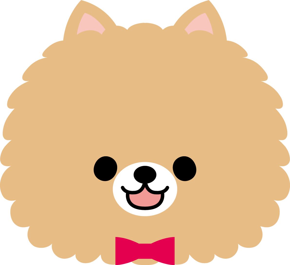 ポメラニアン(かわいい顔お面)無料イラスト67751に写真・文字を入れる